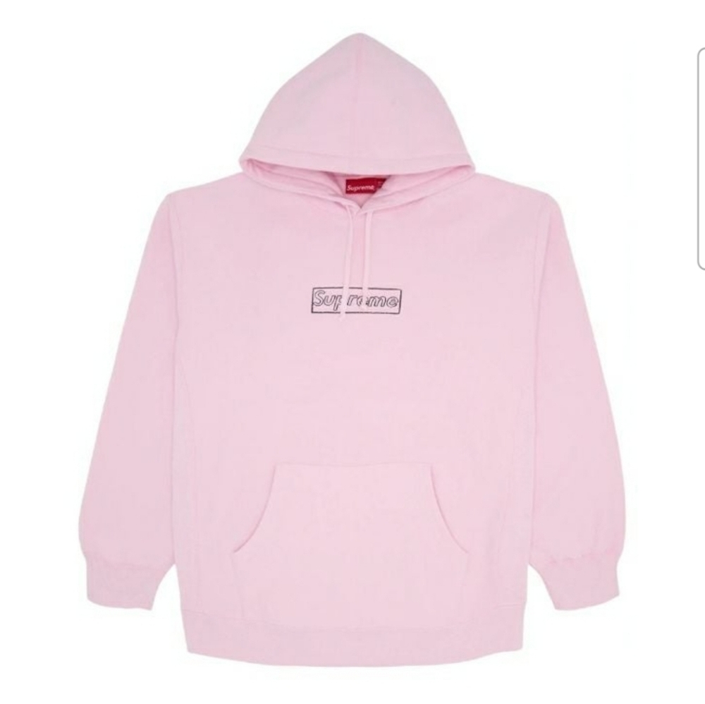 Supreme KAWS Chalk hoodie. Light Pink.  Men's Size XL. New.